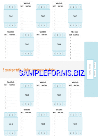 Wedding Seating Chart Template 1 pdf potx free